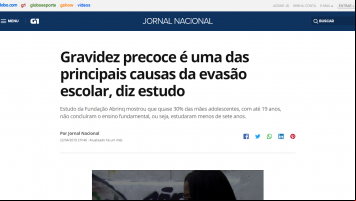 Gravidez precoce é uma das principais causas da evasão escolar, diz estudo