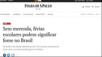 Sem merenda, férias escolares podem significar fome no Brasil