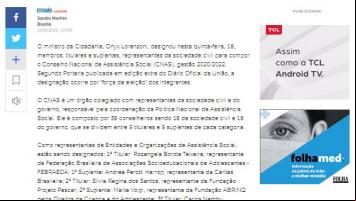Cidadania designa representantes da sociedade civil eleitos para CNAS