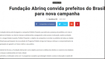 Fundação Abrinq convida prefeitos do Brasil para nova campanha