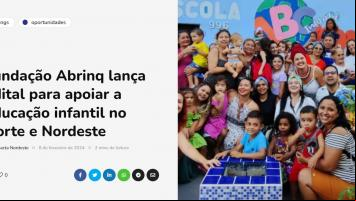 Fundação Abrinq lança edital para apoiar a educação infantil no Norte e Nordeste