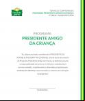 Termo de compromisso do Programa Presidente Amigo da Criança - 2022